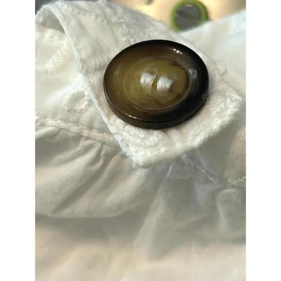 NWT Lulus White Ruffle Pinafore 100% Cotton Mini Dress Smocked Top Size M - Picture 9 of 11